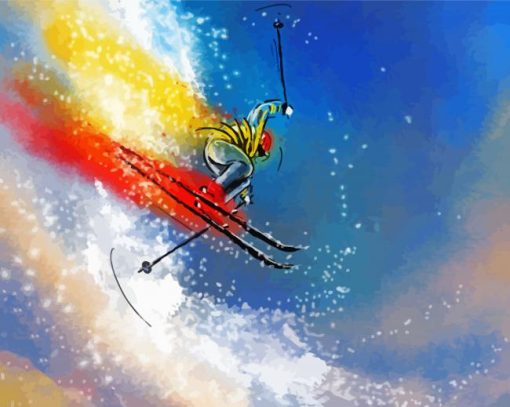 Artistic Ski Jump Diamond Paintings