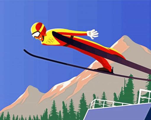 Ski Jump Art Diamond Paintings