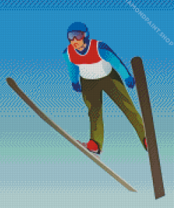 Ski Jump Illustration Diamond Paintings