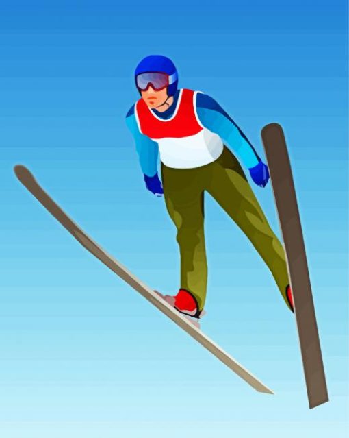 Ski Jump Illustration Diamond Paintings