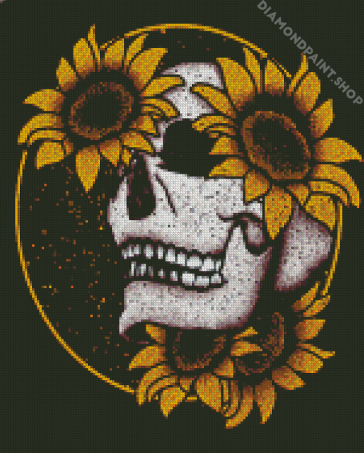 Skull Sunflower Diamond Paintings