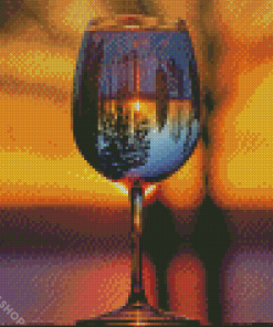 Sunset Through Glass Water Diamond Paintings