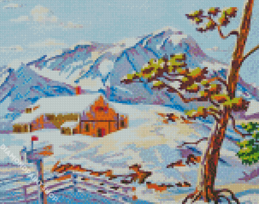 Vintage Snowy Scene Diamond Paintings