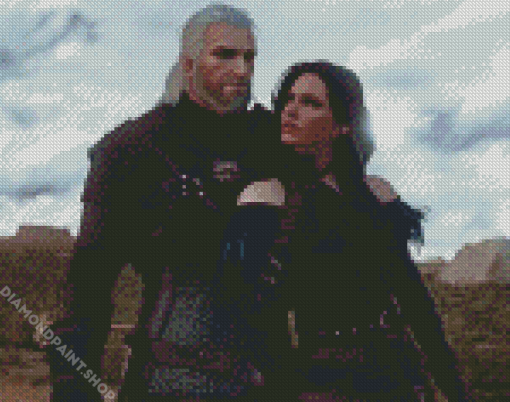 Yennefer And Geralt Cartoon Diamond Paintings