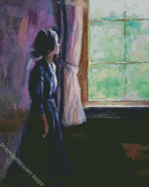 Woman In Window Diamond Paintings