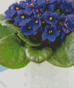 Purple African Violets Diamond Paintings