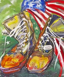 Aesthetic Army Boot Diamond Paintings