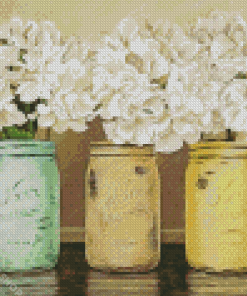 Hydrangeas In Jar Diamond Paintings