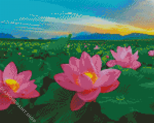 Lotus Blossoms Diamond Paintings