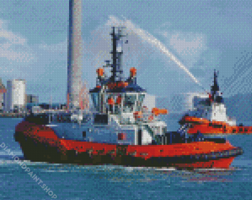 Aesthetic Tug Boat Diamond Paintings