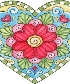 Floral Mandala Heart Diamond Paintings