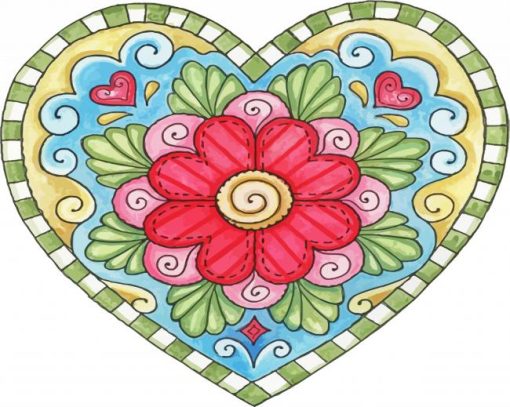 Floral Mandala Heart Diamond Paintings