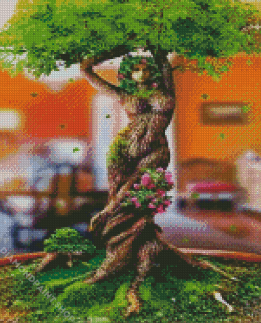 Beautiful Woman Tree Diamond Paintings