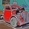 Big Red Ratrod Car Diamond Paintings