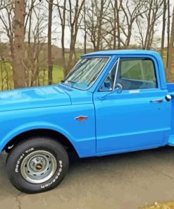 Blue 1967 Chevy Stepside Diamond Paintings