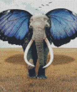 Elephant With Butterfly Wings Diamond Paintings