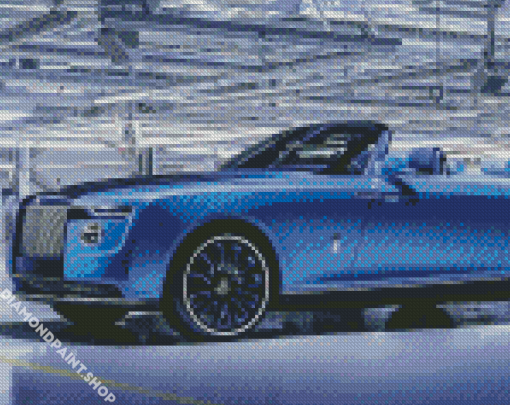 Blue Roll Royce Car Diamond Paintings