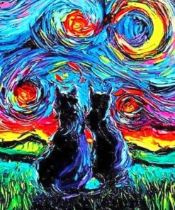 Cats Van Gogh Painting Diamond Paintings