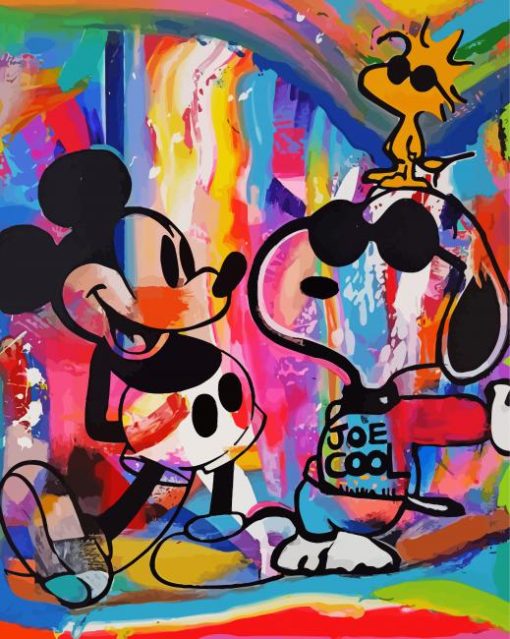 Snoopy And Mickey Mouse Diamond Paintings