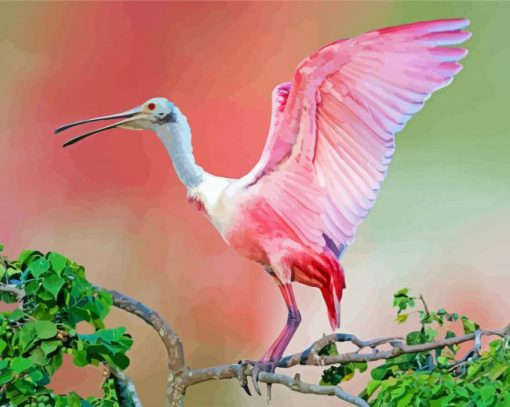 Cute Roseau Spoonbill Diamond Paintings