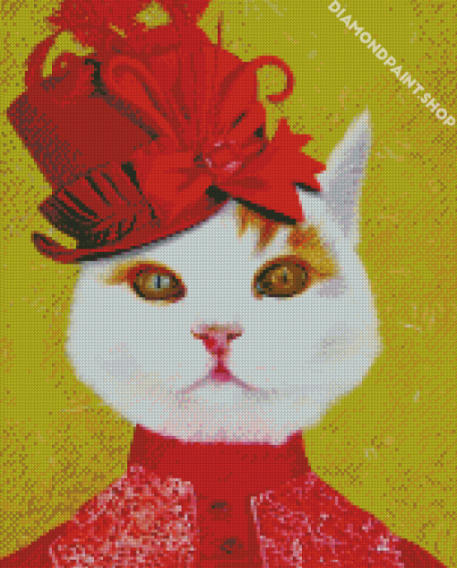 Cute Victorian Cat Diamond Paintings