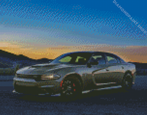 Grey Dodge Hellcat Diamond Paintings