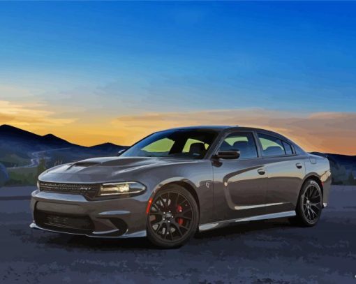 Grey Dodge Hellcat Diamond Paintings