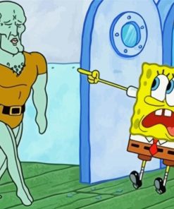 Squidward And Sponge Bob Diamond Paintings