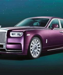 Purple Roll Royce Car Diamond Paintings