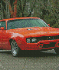 Red 1971 Roadrunner Diamond Paintings