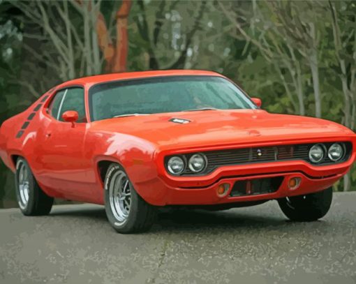 Red 1971 Roadrunner Diamond Paintings