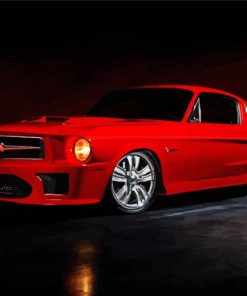 Red Mustang Car Diamond Paintings