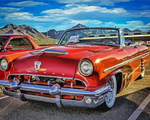 Red Old Mercury Convertible Diamond Paintings