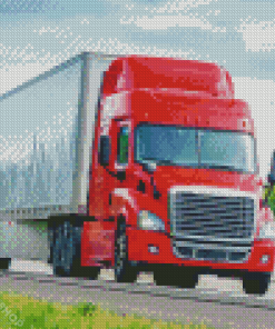 Red Semi Truck Diamond Paintings