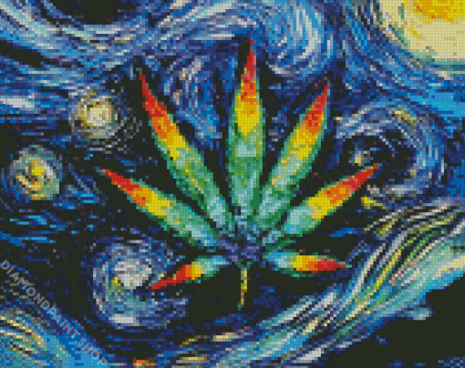 Starry Night Marijuana Diamond Paintings