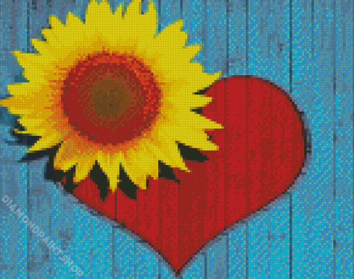 Sunflower Heart love Diamond Paintings