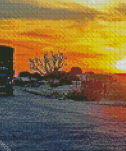 Truck In Desert Diamond Paintings