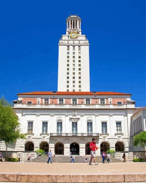 Texas University Building Diamond Paintings