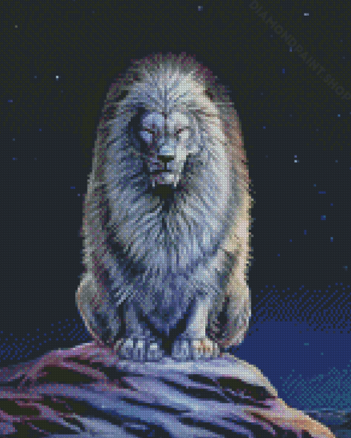 Aesthetic White Lion Art Diamond Paintings