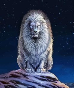 Aesthetic White Lion Art Diamond Paintings