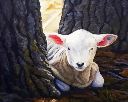 Aesthetic Little Lamb Art Diamond Painting