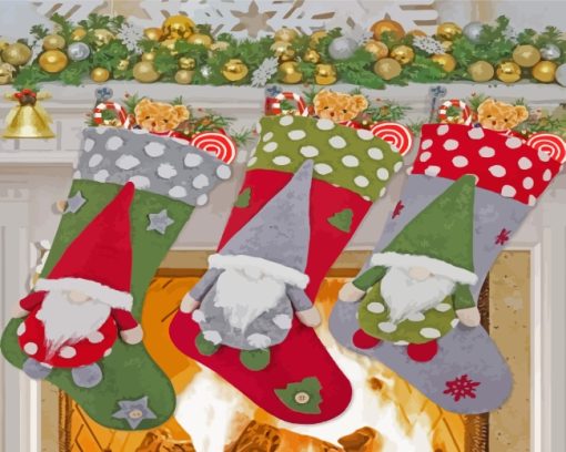 Beautiful Christmas Stockings Diamond Paintings