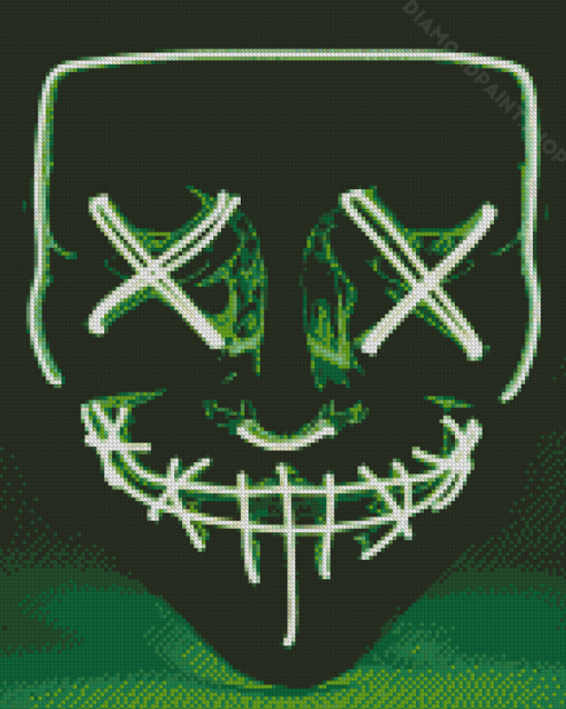 Green Neon Mask Diamond Paintings