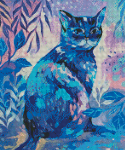 Blue Cat Art Diamond Paintings