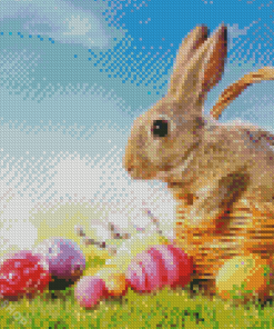 Bunny With Eggs Diamond Paintings