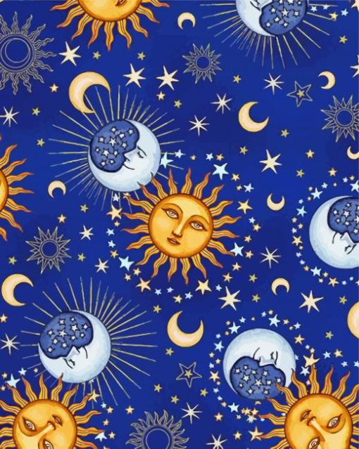 Celestial Sun And Moon Art Diamond Paintings