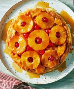 Cherry And Pineapple Upside Down Cake Diamond Paintings