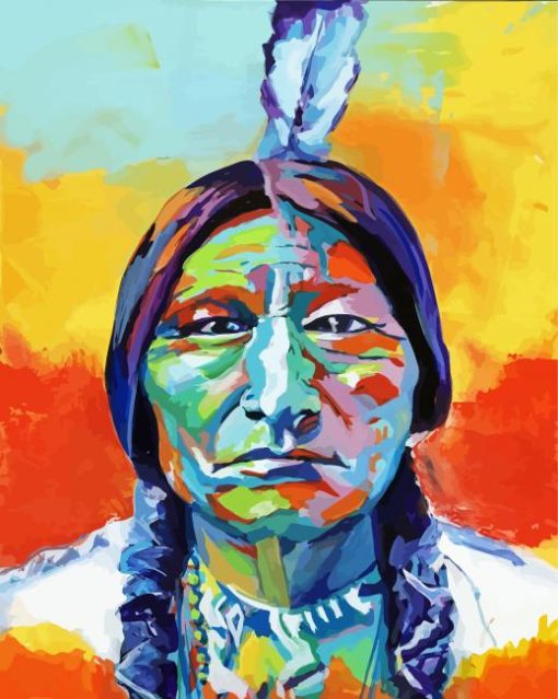 Colorful Sitting Bull Art Diamond Paintings