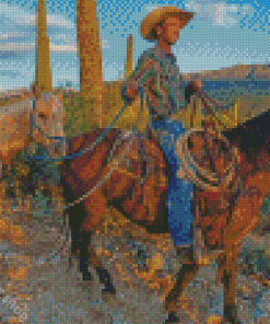 Cowboy In Arizona Diamond Paintings