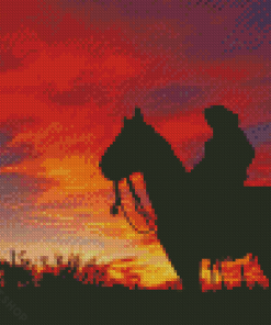 Cowboy In Arizona Silhouette Diamond Paintings